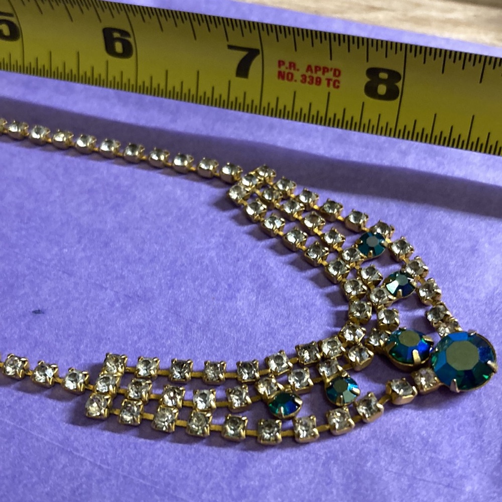 Vintage Art Deco Aurora borealis Crystal necklace - Picture 3 of 3